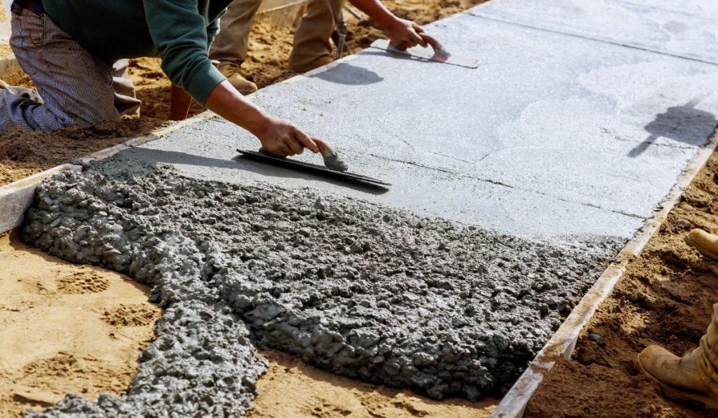 Process of demolishing old slab and pouring new concrete