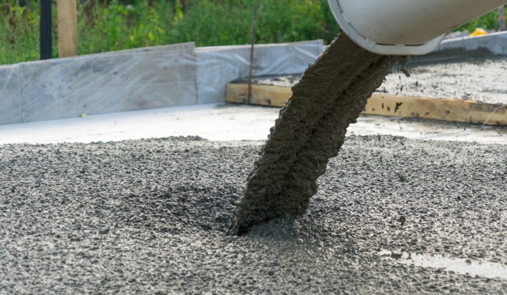 Removing a broken concrete slab from a driveway