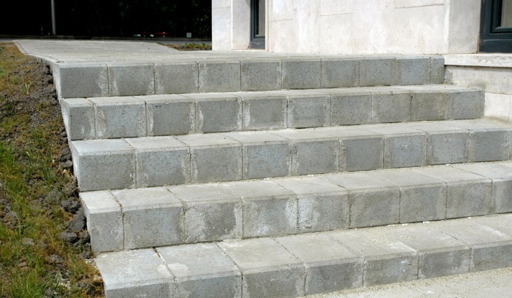 Residential concrete entry steps installed in Waukesha WI