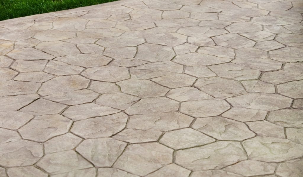 Patio made with stamped concrete design