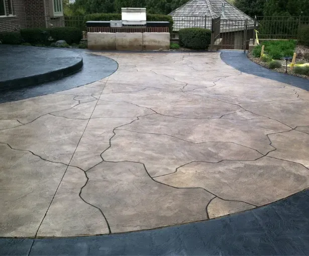 Epoxy concrete flooring installation in Sussex showcasing unique design and texture